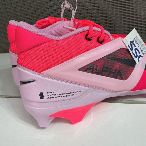 Nike Alpha Menace 4 Pro Agility Football Cleats Size 11 Pink/Black Mens Athletic - Picture 5 of 8